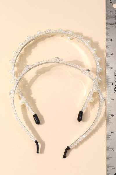 Rhinestones And Pearls Headbands- 2 styles