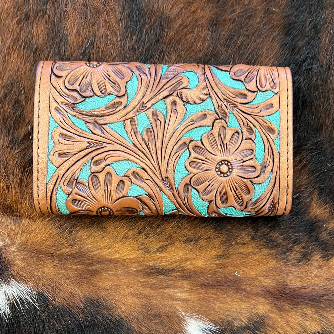 Turquoise Tooled Wallets