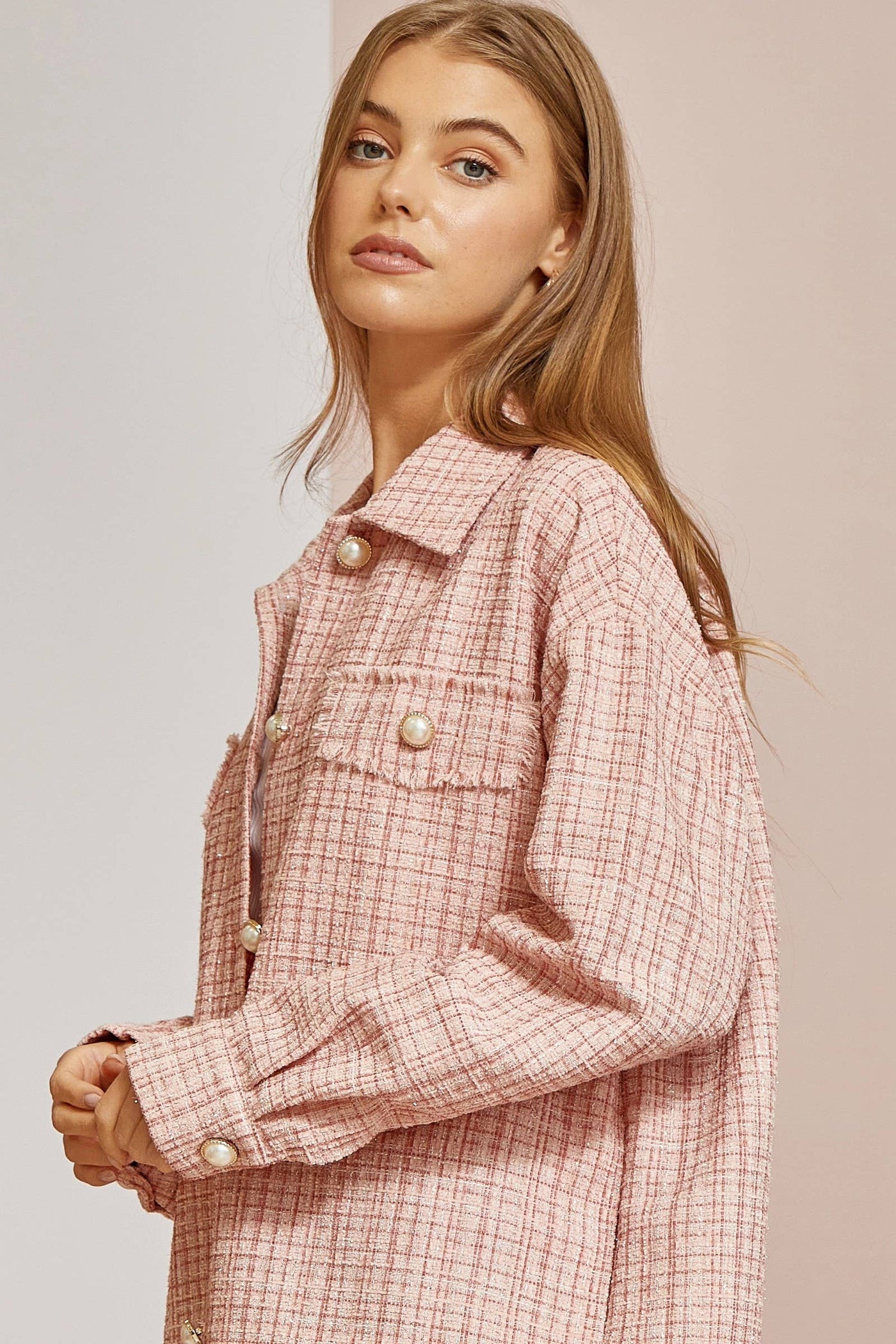 Perfect Pearl Button Tweed Jacket