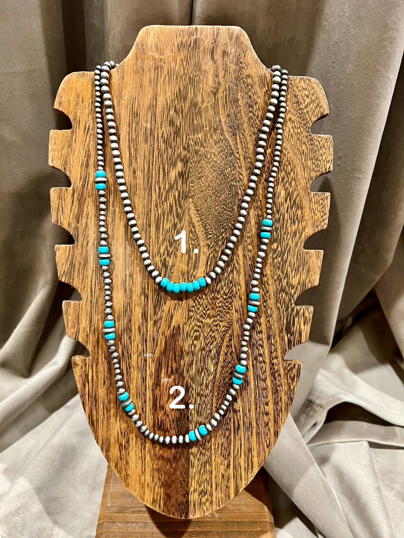 Faux Navajo and Turquoise Bead Necklace- 2 styles