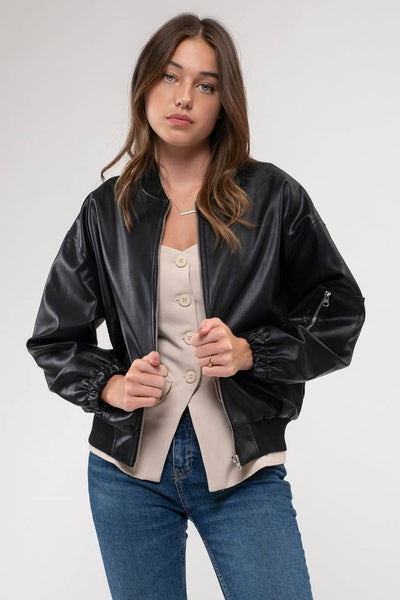Drop The Bomb Faux Leather Jacket