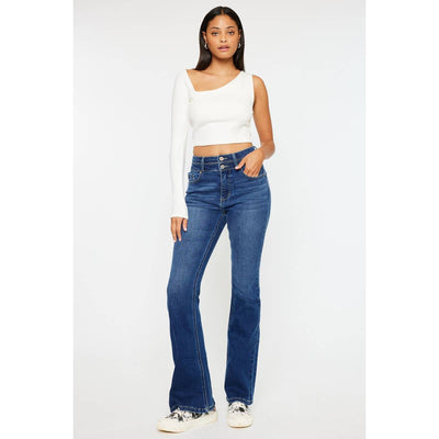 Kan Can Double Button Bootcut Denim Jeans