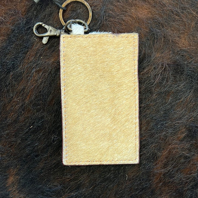 Cowhide Card Pouch Keyring