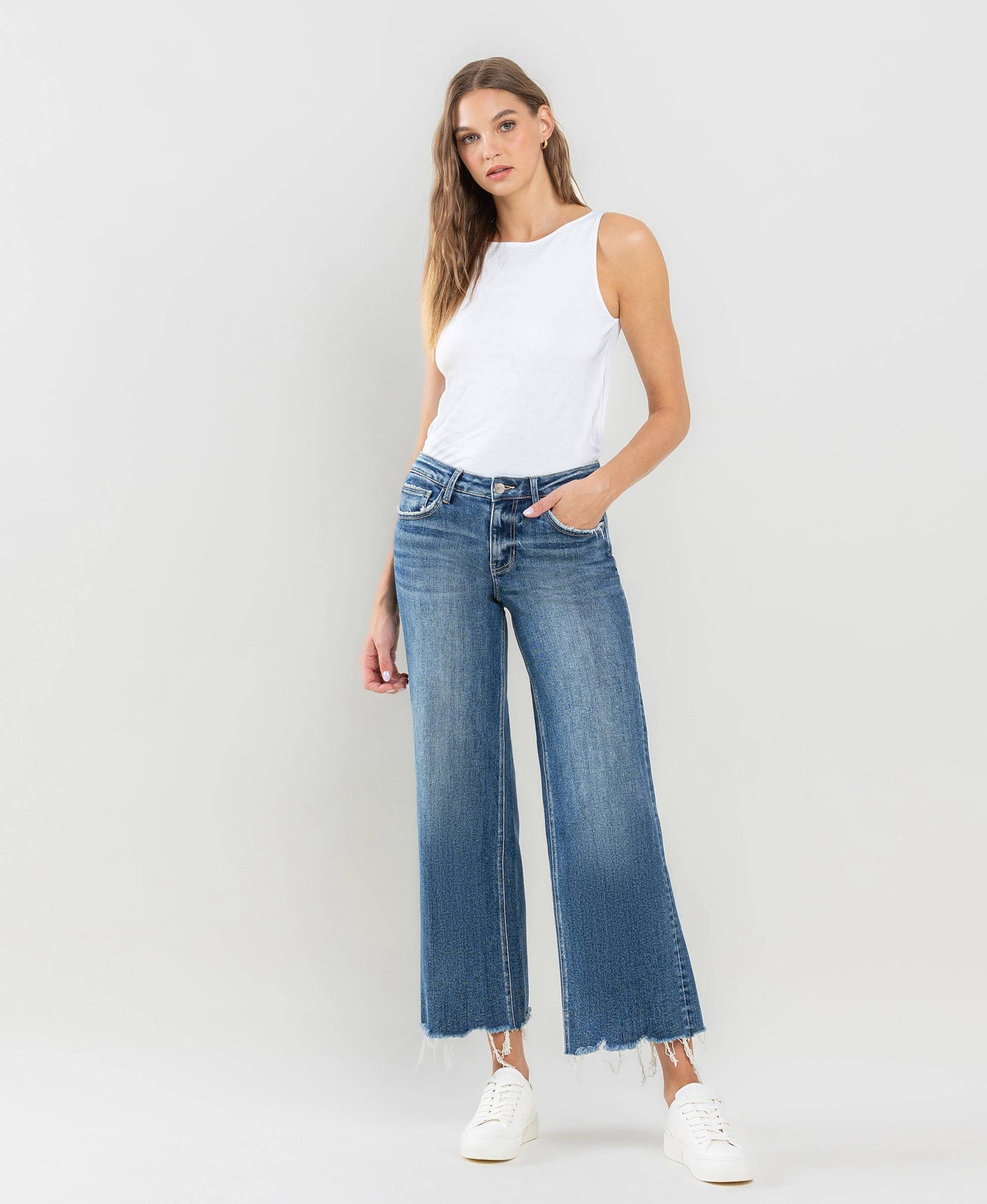 Vervet Styling Cropped Wide Leg Jeans