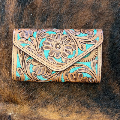 Turquoise Tooled Wallets