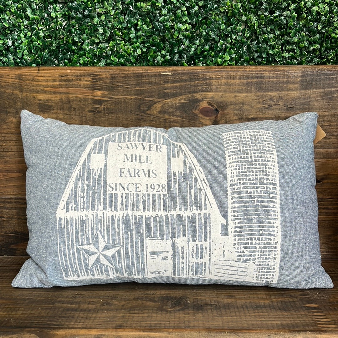 Sawyer Mill Blue Barn Pillow, 14x22