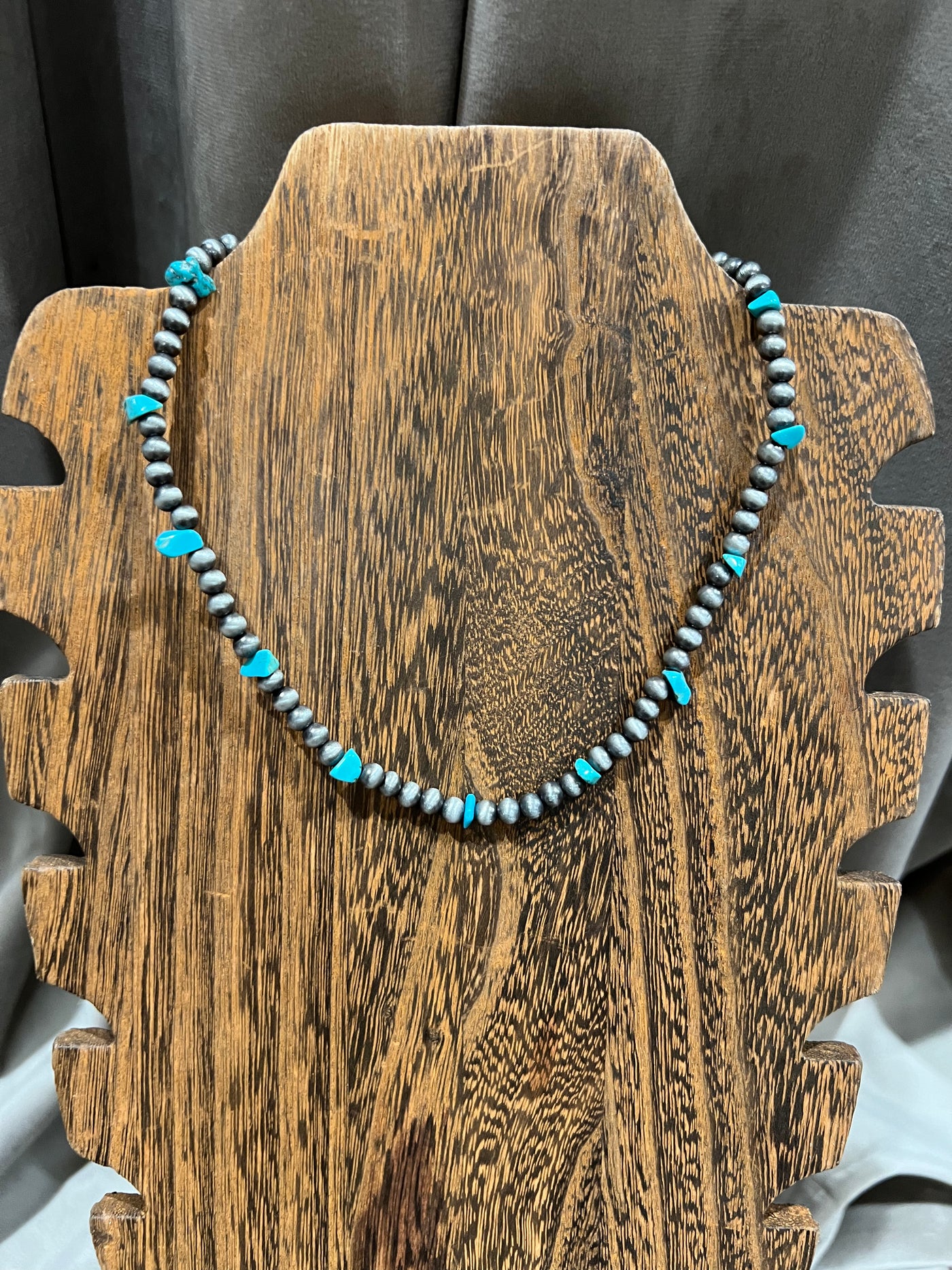Turquoise Chip and Faux Navajo Necklace
