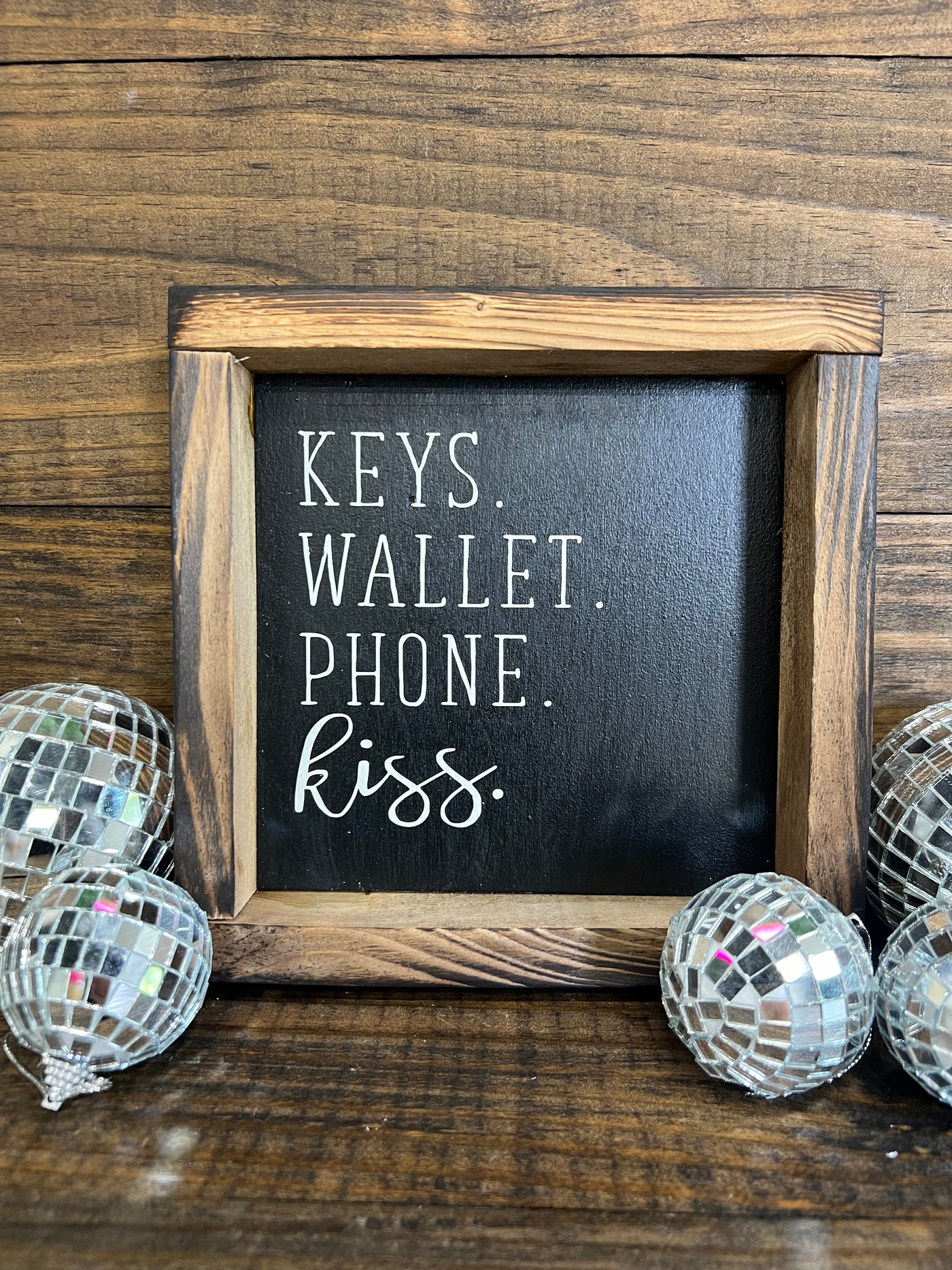 Keys Wallet Phone Kiss Sign