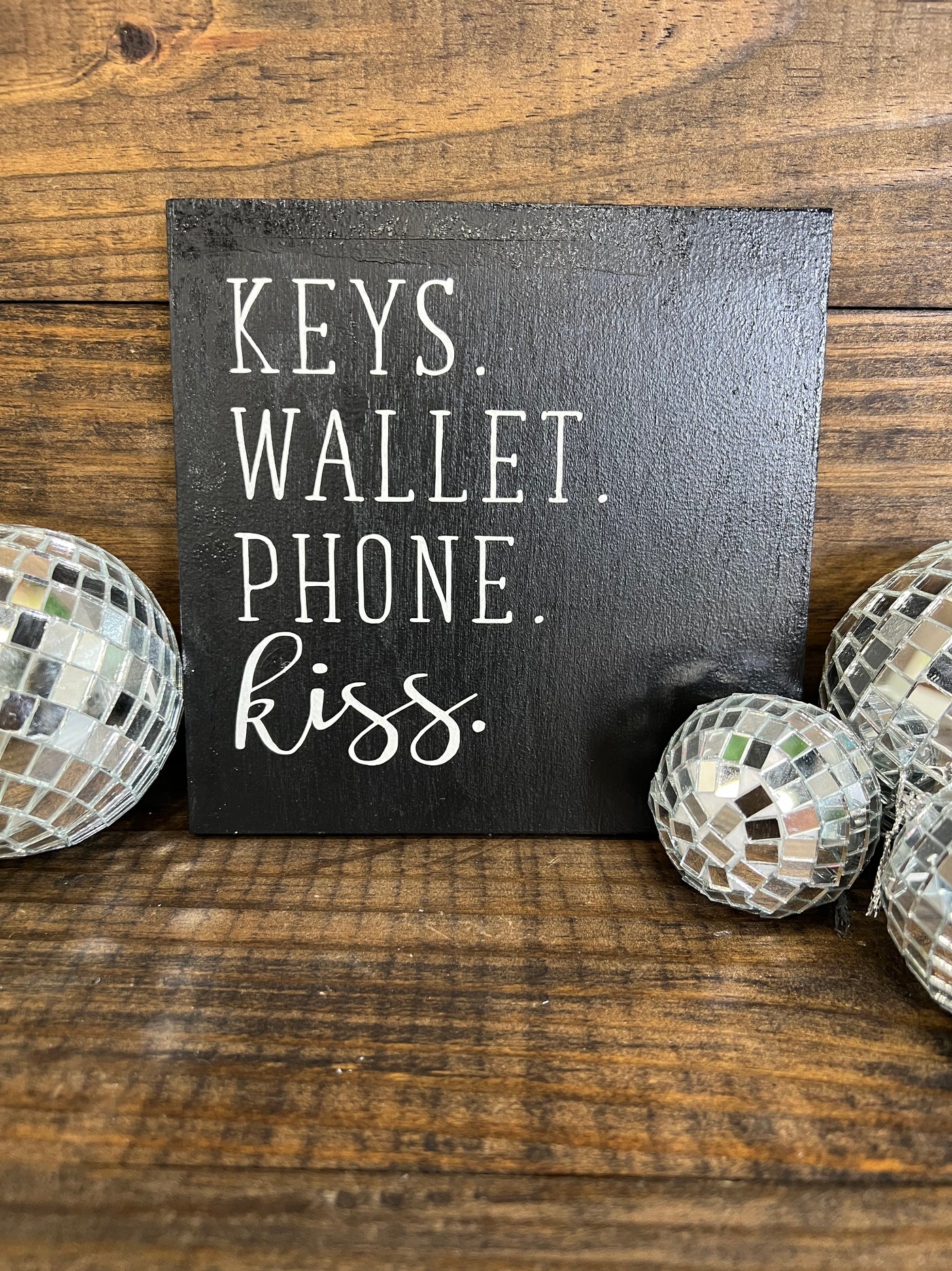 Keys Wallet Phone Kiss Sign