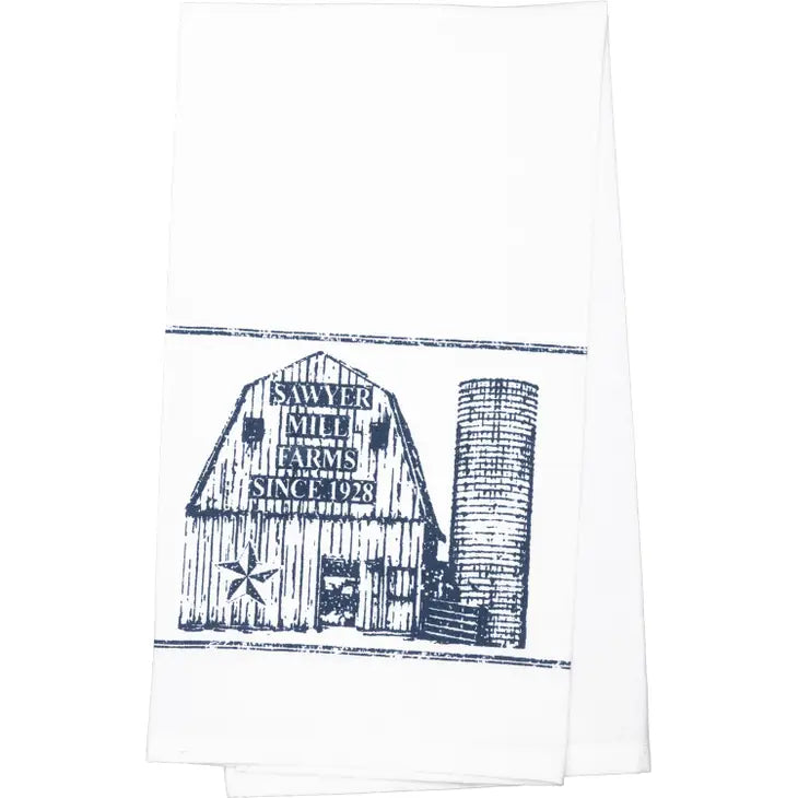 Sawyer Mill Blue Barn Muslin Bleached White Cup Towel