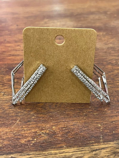 Back In The City Silver Square Hoop Earrings
