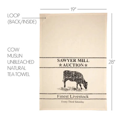 Sawyer Mill Auction Cup Towel 19x28