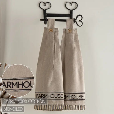Sawyer Mill Farmhouse Button Loop Kitchen Cup Towel