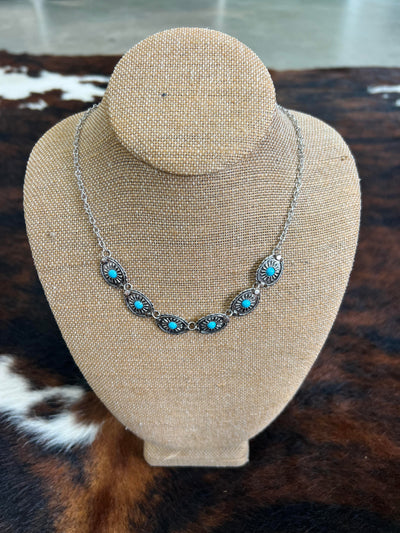 Concho's with a Touch of Turquoise Necklace
