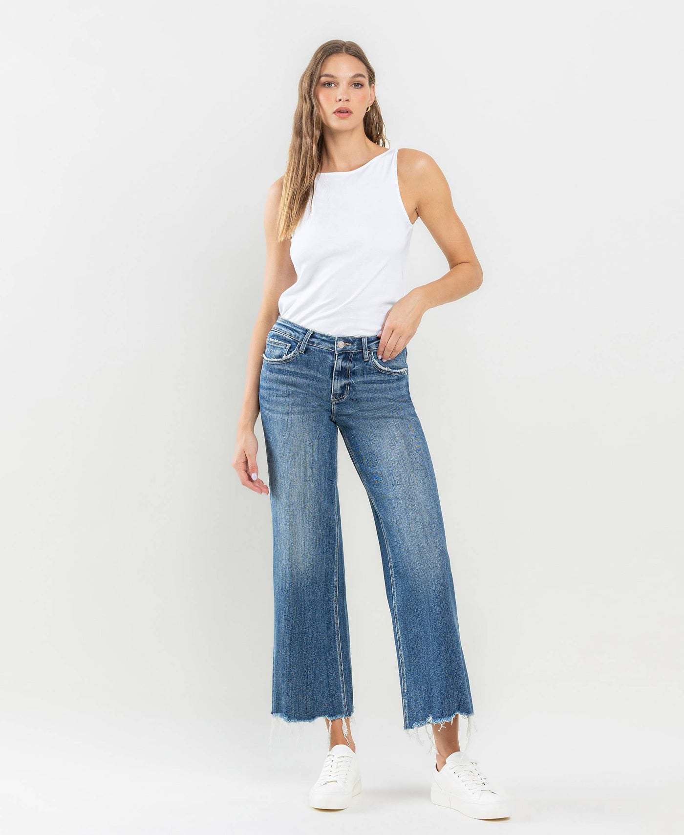 Vervet Styling Cropped Wide Leg Jeans