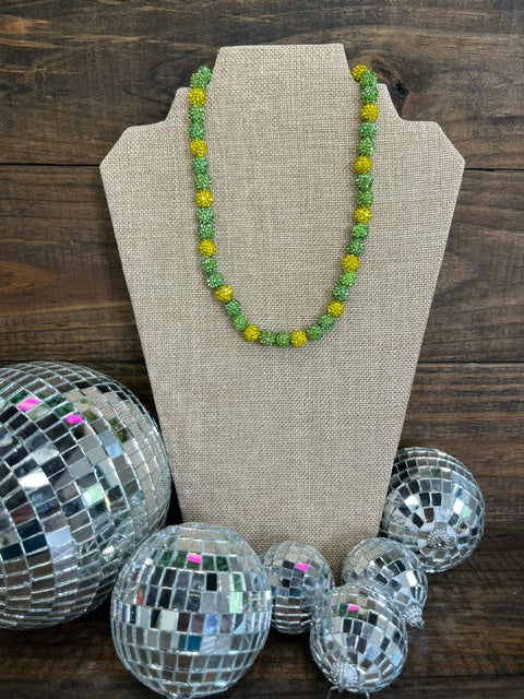 Light Green and Yellow Sparkle Necklace