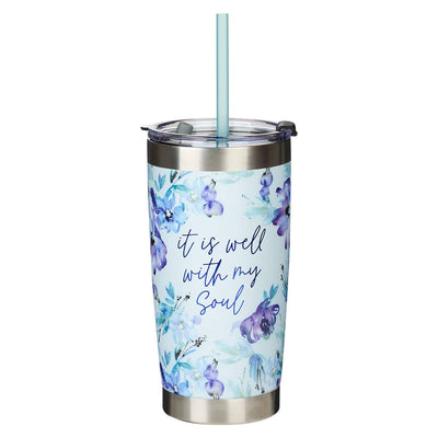 It Is Well With My Soul Purple Posies Tumbler