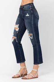 Judy Blue Here for a Good Time Frayed Cropped Jeans