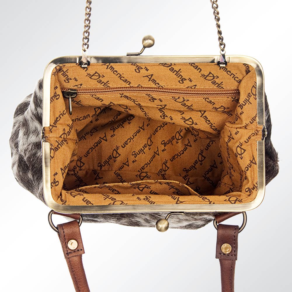 Chic Cowhide Oversized Coin Bag