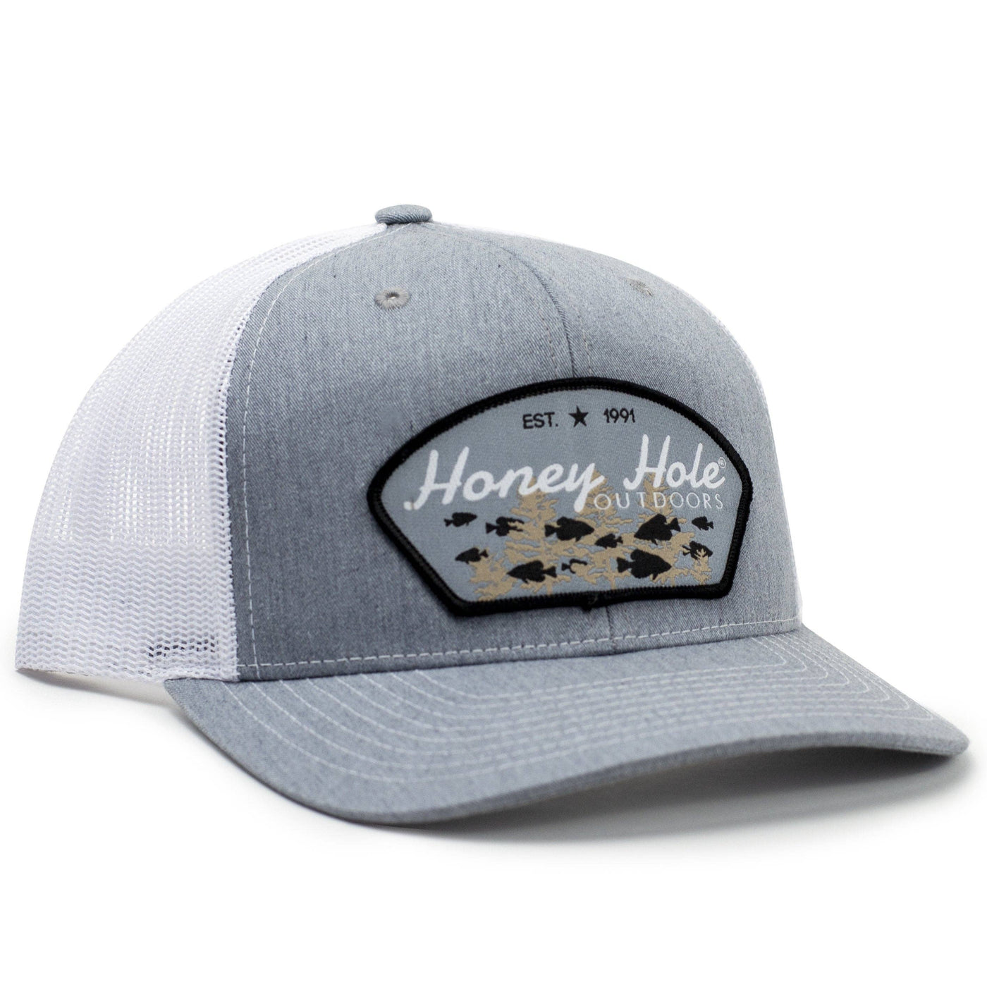 Honey Hole Outdoors - Snapback - Crappie Arch - Heather/White