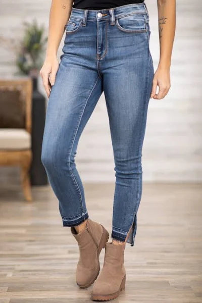 Judy Blue Give it to Me Straight Side Slit Jeans